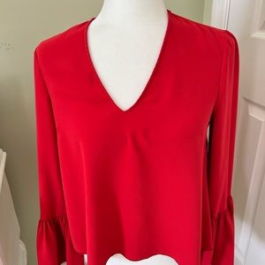 Intermix red long sleeve flowy top